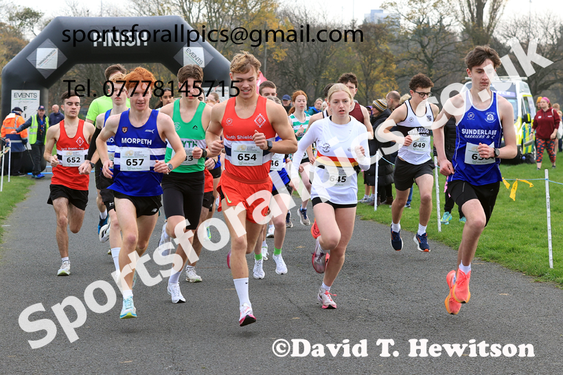 Mens and Womens Under-17s and Under-20s 2025 Heaton Memorial 10k Road Race, Newcastle Town Moor, Sunday, November 9th. Photo: David T. Hewitson/Sports for All Pics